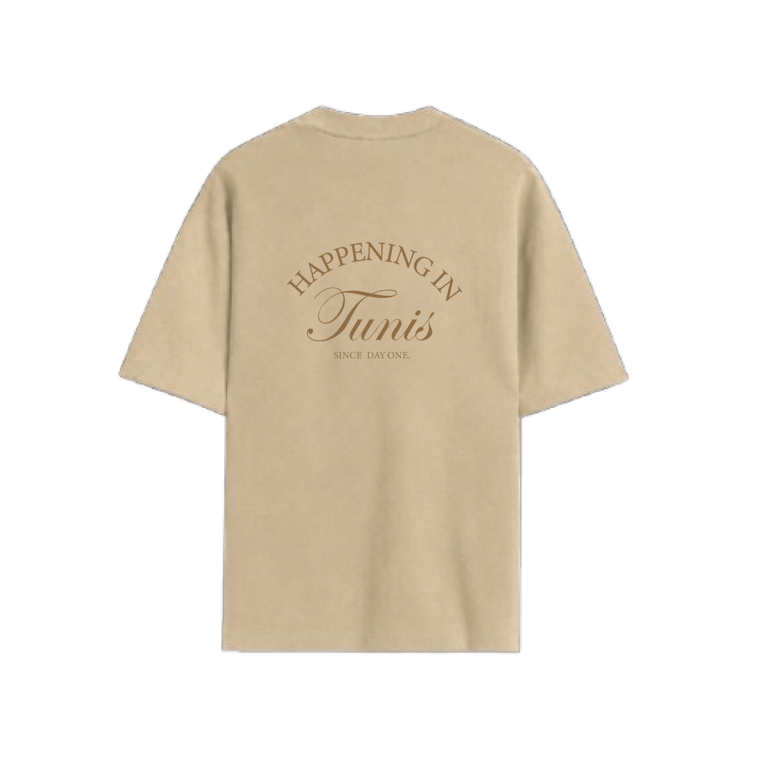 Happening in Tunis Sand Beige Tee
