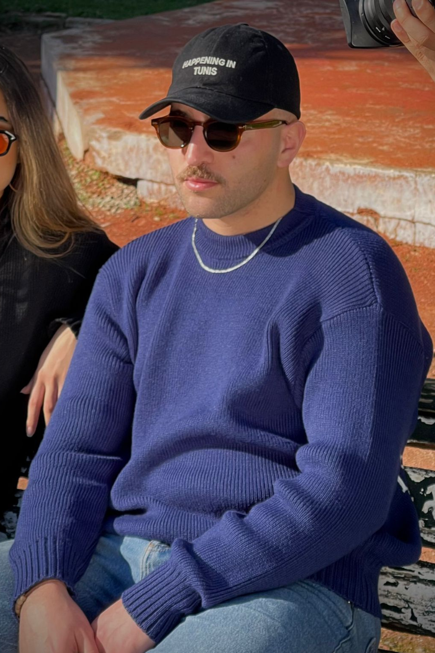 Happening in Tunis Heavyweight Navy Blue  Knit