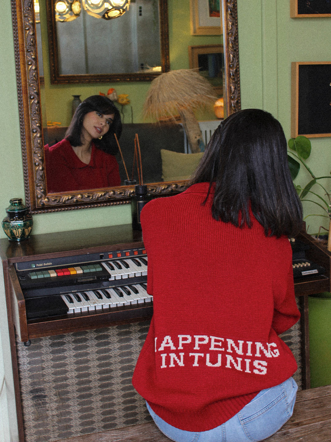 Happening in Tunis Red Knitted Polo