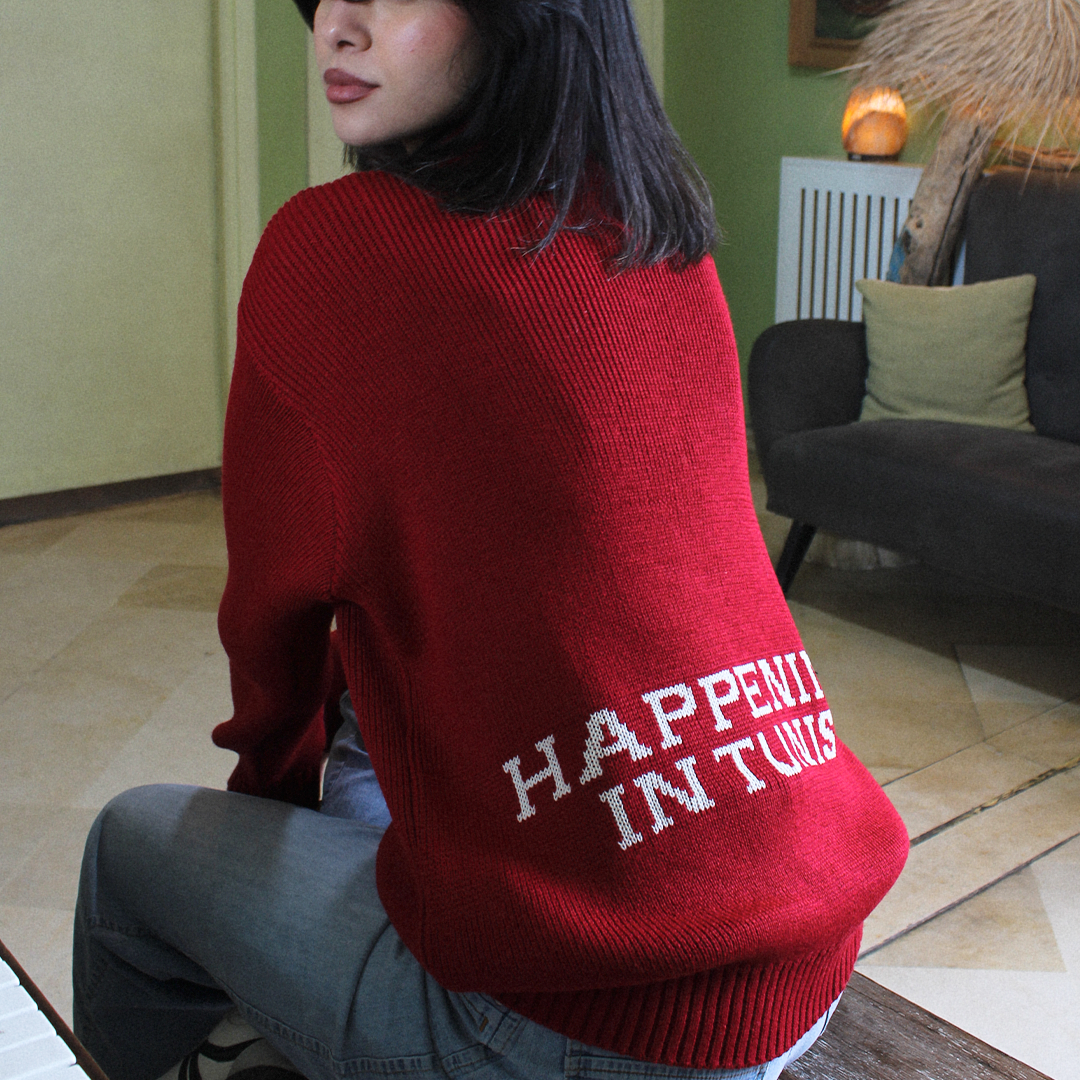 Happening in Tunis Red Knitted Polo